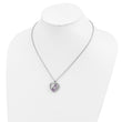 Brilliant Gemstones Sterling Silver with 14K Accent Rhodium-plated Amethyst and White Topaz and Diamond 18 Inch Necklace with 2 Inch Extender