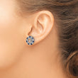 Sterling Silver Sapphire Earring Jackets with Polished Rhodium Finish