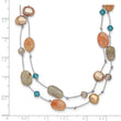 Labradorite/Red Moonstone/FW Cultured Pearl/Crystal Necklace