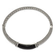 Sterling Silver Onyx Diamond Hinged Bangle Bracelet