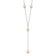 Sterling Silver Rhodium-plated 6-8mm Pink Teardrop and Semi-Round Freshwater Cultured Pearl 6-Station Y-Drop 16 inch Necklace