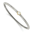 Sterling Silver 14K Gold Freshwater Pearl Hinged Bangle