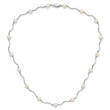 Sterling Silver Rhodium-plated 6-7mm White Near-Round Freshwater Cultured Pearl 18-Station 18 inch Necklace