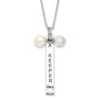 Sterling Silver Pearl CZ Necklace Gift-Ready Elegant Design