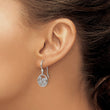 Sterling Silver Diamond Flower Dangle Earrings with Rhodium Finish
