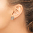 White Ice Gold-Tone Diamond Heart Earrings in Rhodium-Plated Sterling