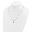 Sterling Silver Black Diamond Love Knot Necklace with Extender