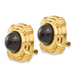 Omega Clip Onyx Non-Pierced Stud Earrings in 14K Yellow Gold, 10mm