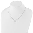 Sterling Silver Diamond Star Necklace with Polished Rhodium Finish