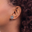 Sterling Silver Sapphire & Diamond Earring Jackets, Elegant Women's Design