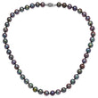 Sterling Silver Pearl Necklace with Polished Black FWC Pearls