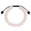 Round Rose Quartz Onyx Cord Bolo Bracelet, 10.2mm Adjustable
