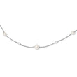 Sterling Silver Cultured Pearl Necklace with Polished Finish