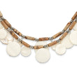 Sterling Silver Jasper, MOP, Crystal With 2 Inch Extention Necklace