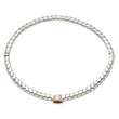 Shey Couture Sterling Silver 14K Gold Garnet Bangle Bracelet Vintage Elegance