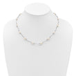 Sterling Silver Rhodium-plated 6-7mm White Rice Freshwater Cultured Pearl 16-Station 18 inch Necklace