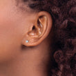 14K White Gold Diamond Stud Earrings with Rhodium Plating