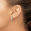 Sterling Silver Rhodium-Plated Diamond Earrings with Polished Finish, Gift Ready