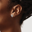 Sterling Silver Diamond Heart Earrings in Gift Box