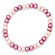 Multicolor Freshwater Pearl Stretch Bracelet Handmade Elegance