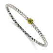 Sterling Silver 14K Gold Peridot Bangle with Hinged Design