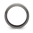 Edward Mirell Titanium Wedding Band with White Sapphire Bezel