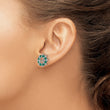 Sterling Silver Rhodium Earring Jackets with Lab Created Emeralds