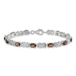 Smoky Quartz Bracelet in Sterling Silver, 5mm Textured, 7 Inch