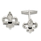 Men's Fleur-de-Lis Onyx Cuff Links in Sterling Silver