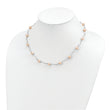 Sterling Silver Rhodium-plated 6-7mm Pink Near-Round Freshwater Cultured Pearl 18-Station 18 inch Necklace
