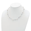 Cheryl 925 Sterling Silver CZ and Pearl Necklace with Polished Rhodium Finish