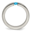 Edward Mirell Titanium Satin Blue Topaz 4mm Band