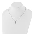 Diamond Cross Necklace in Sterling Silver, 18"