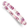 Multicolor Freshwater Pearl Stretch Bracelet Handmade Elegance
