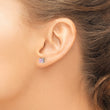 Sterling Silver 4mm Princess Cut Pink Sapphire Stud Earrings