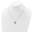 Sterling Silver Rhodium Polished Mystic Topaz & CZ Necklace