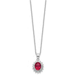 Cheryl 925 Sterling Silver Rhodium-Plated Ruby CZ Halo Necklace 18.25 Elegant Gift-Ready Jewelry