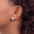 White Ice Diamond Teardrop Earrings in Sterling Silver
