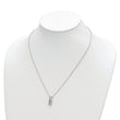 10K White Gold Crystal Topaz Necklace with Pink Accent and Extender