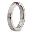 Edward Mirell Titanium Tension-set Square Rhodolite Garnet Brushed 4mm Band