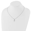 Sterling Silver Diamond Necklace with Rhodium Plating