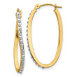 14K Gold Diamond Twist Hoop Earrings with Polished Finish Elegant and Lightweight