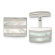 Stainless Steel Mother of Pearl Square Cuff Links