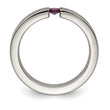 Edward Mirell Titanium Tension-set Square Rhodolite Garnet Brushed 4mm Band