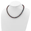 Sterling Silver Rhodium-Plated Black Pearl Necklace Elegant 16-Inch Design by