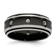 Edward Mirell Titanium Wedding Band with White Sapphire Bezel