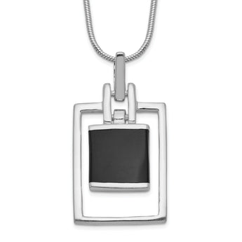 Onyx Necklace in Sterling Silver, 16 Inch