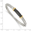 Sterling Silver 14K Accent Black Diamond Bangle Bracelet