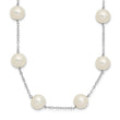 14K White Gold Freshwater Cultured Pearl Necklace with Rhodium Finish