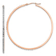 14K Rose Gold Diamond Accent Round Hoop Earrings Polished Elegant Design by